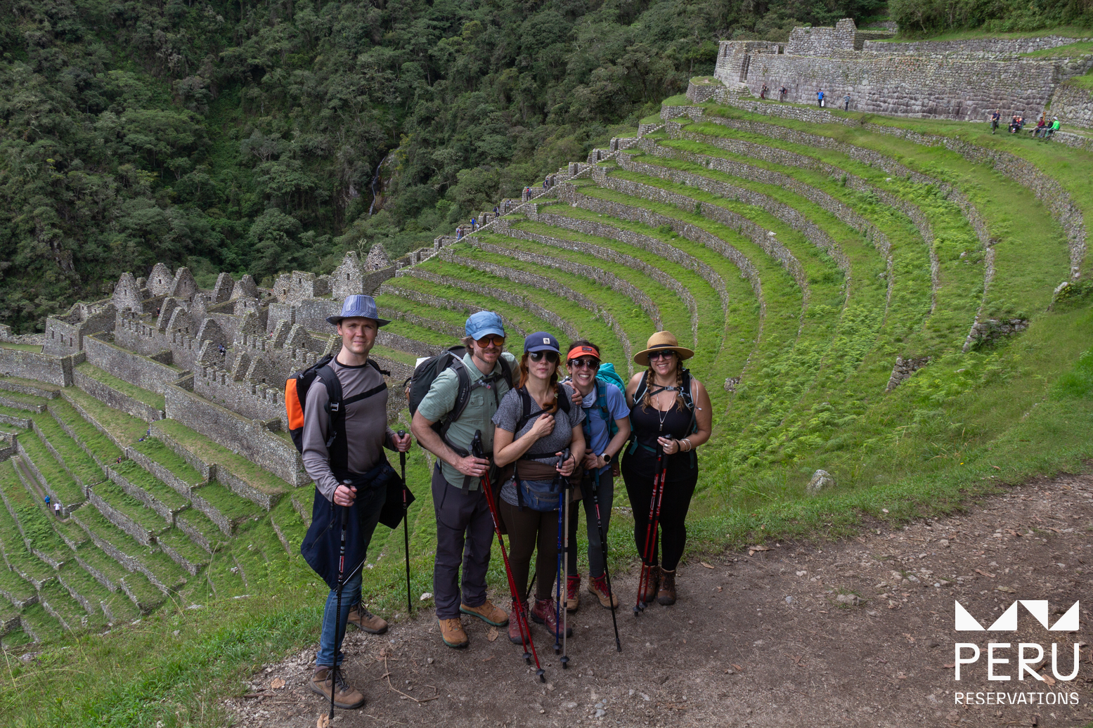 Hikers starting the Inca Trail at KM 82