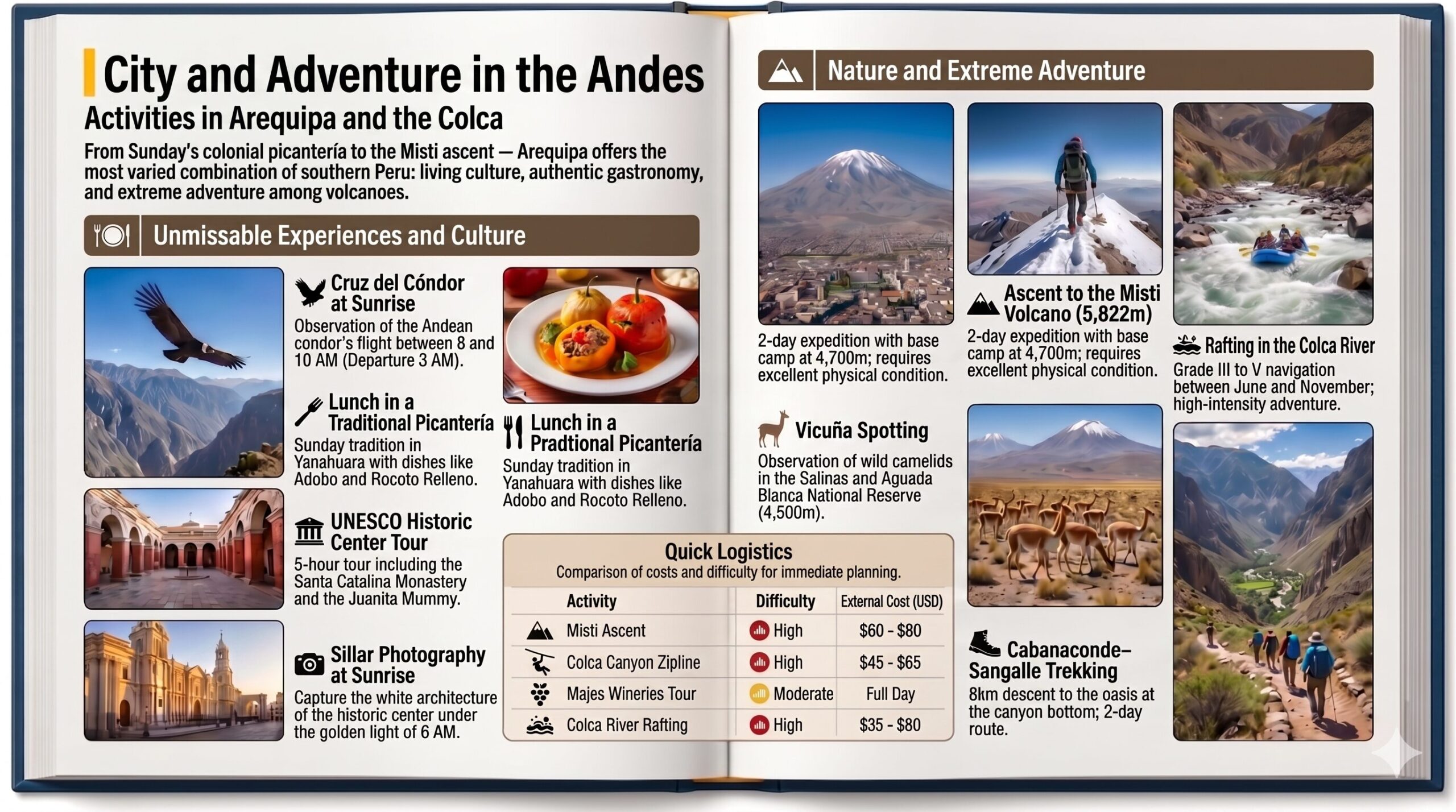Arequipa Activities Infographic