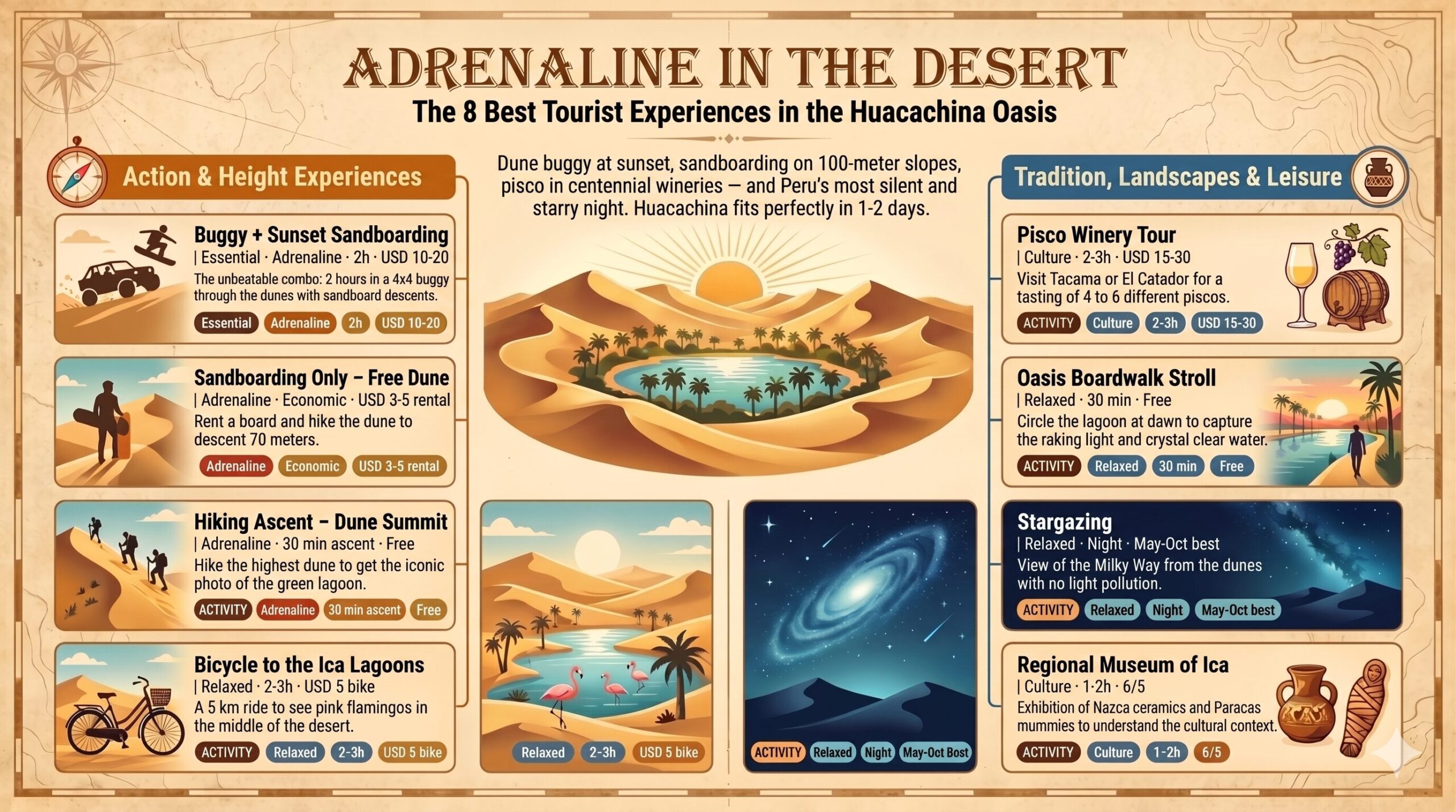 Huacachina Activities Infographic