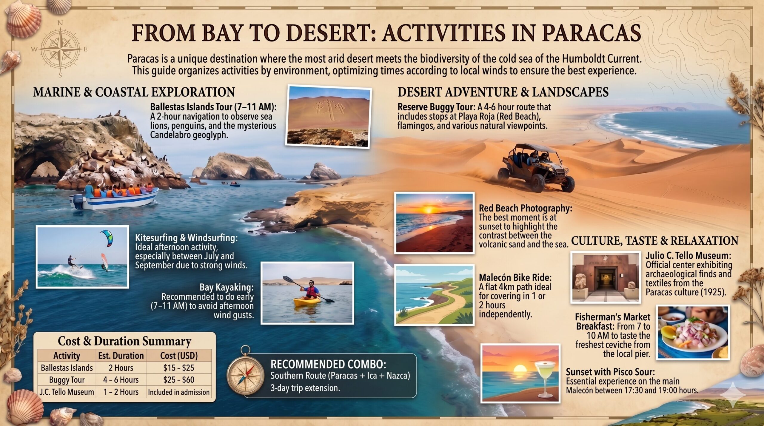 Paracas Activities Infographic