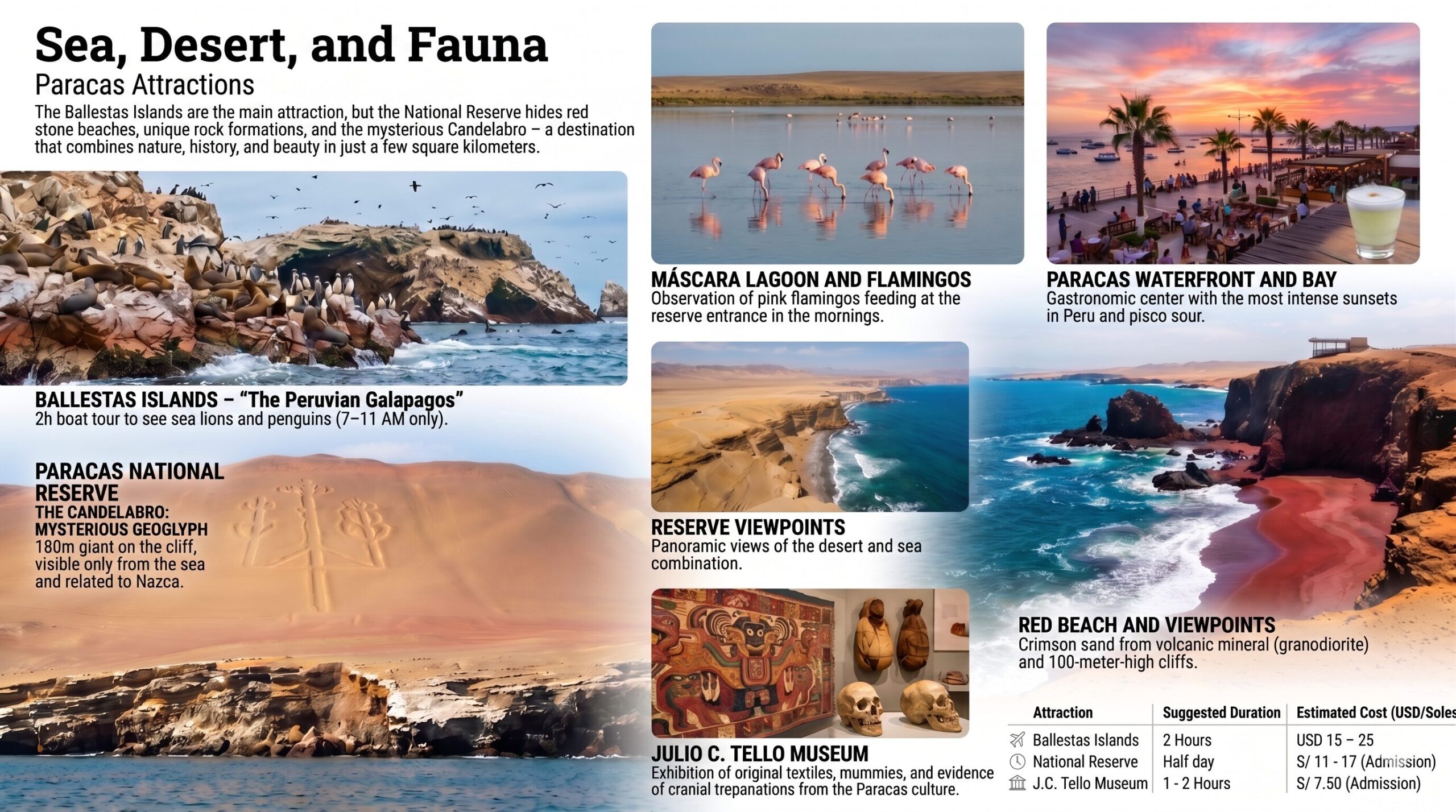 Paracas Attractions Infographic