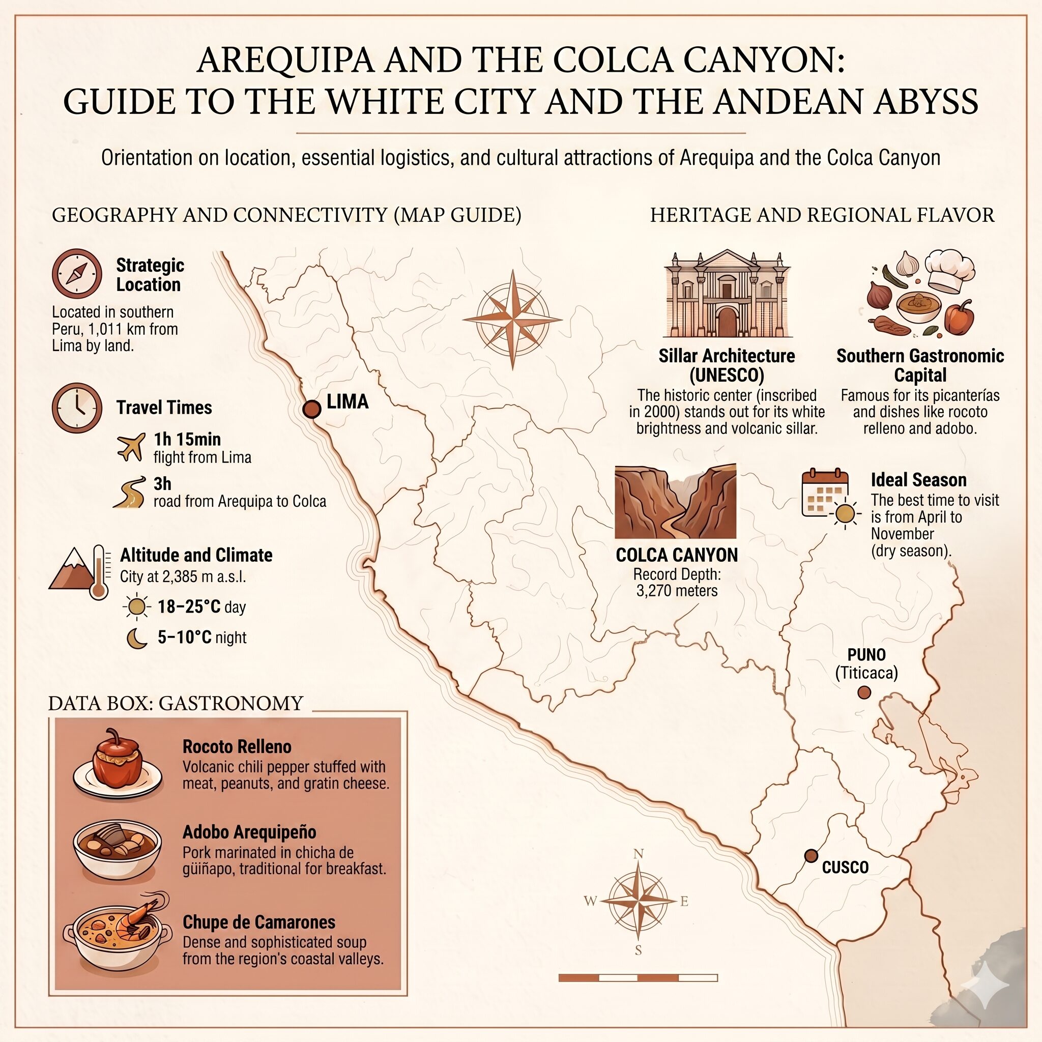 Arequipa and Colca Map