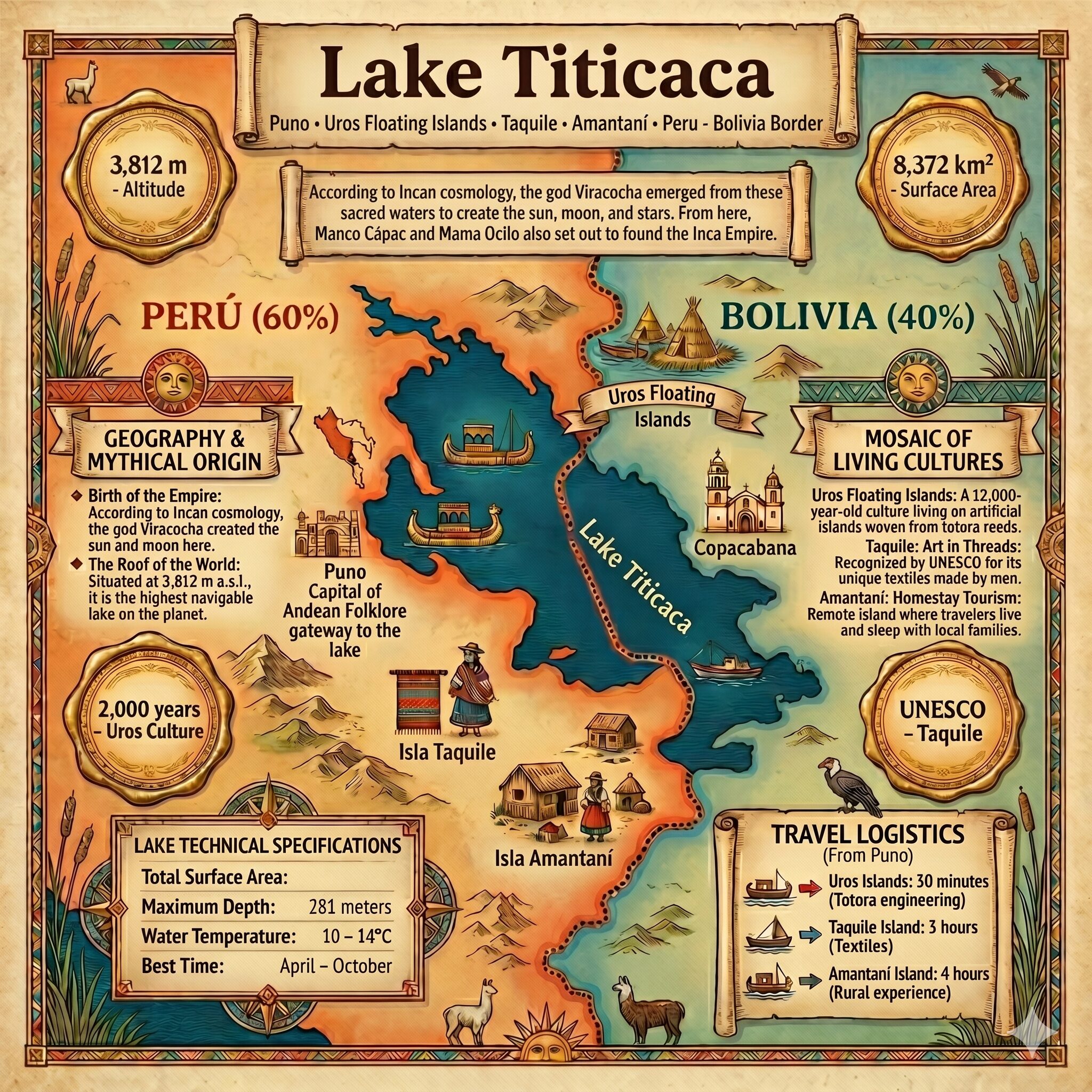 Lake Titicaca Map Infographic
