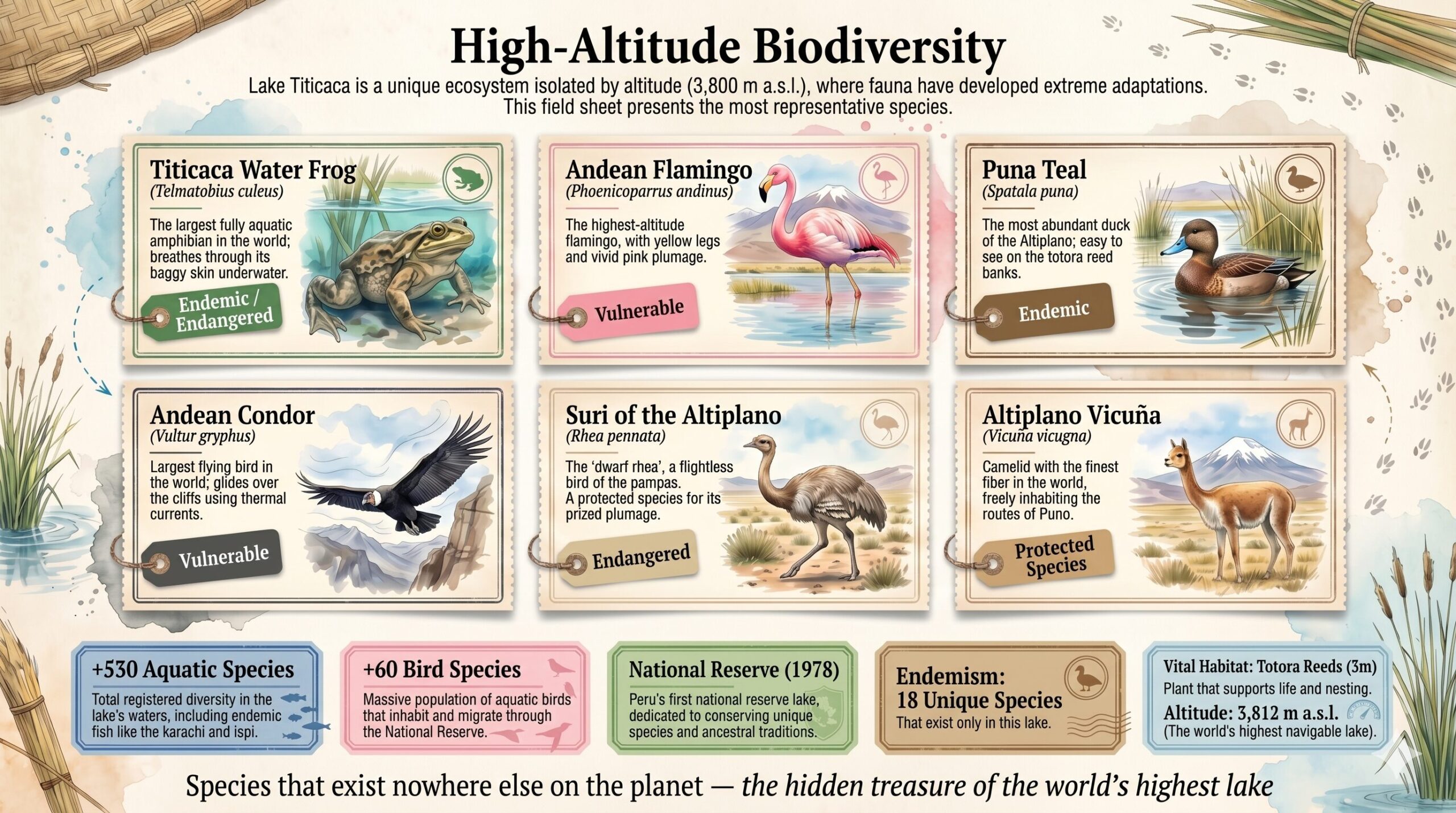 Lake Titicaca Fauna Infographic
