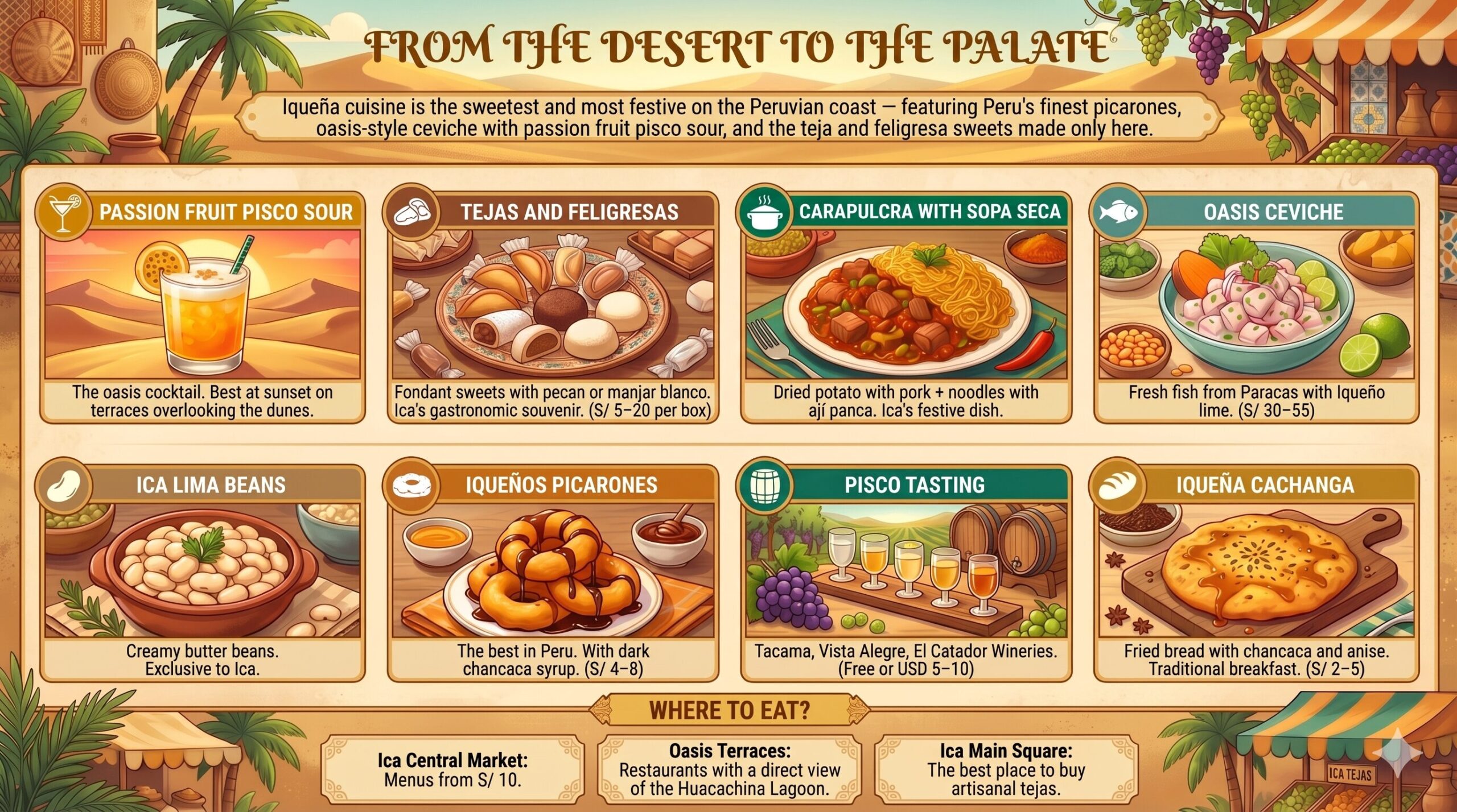 Huacachina Gastronomy Infographic