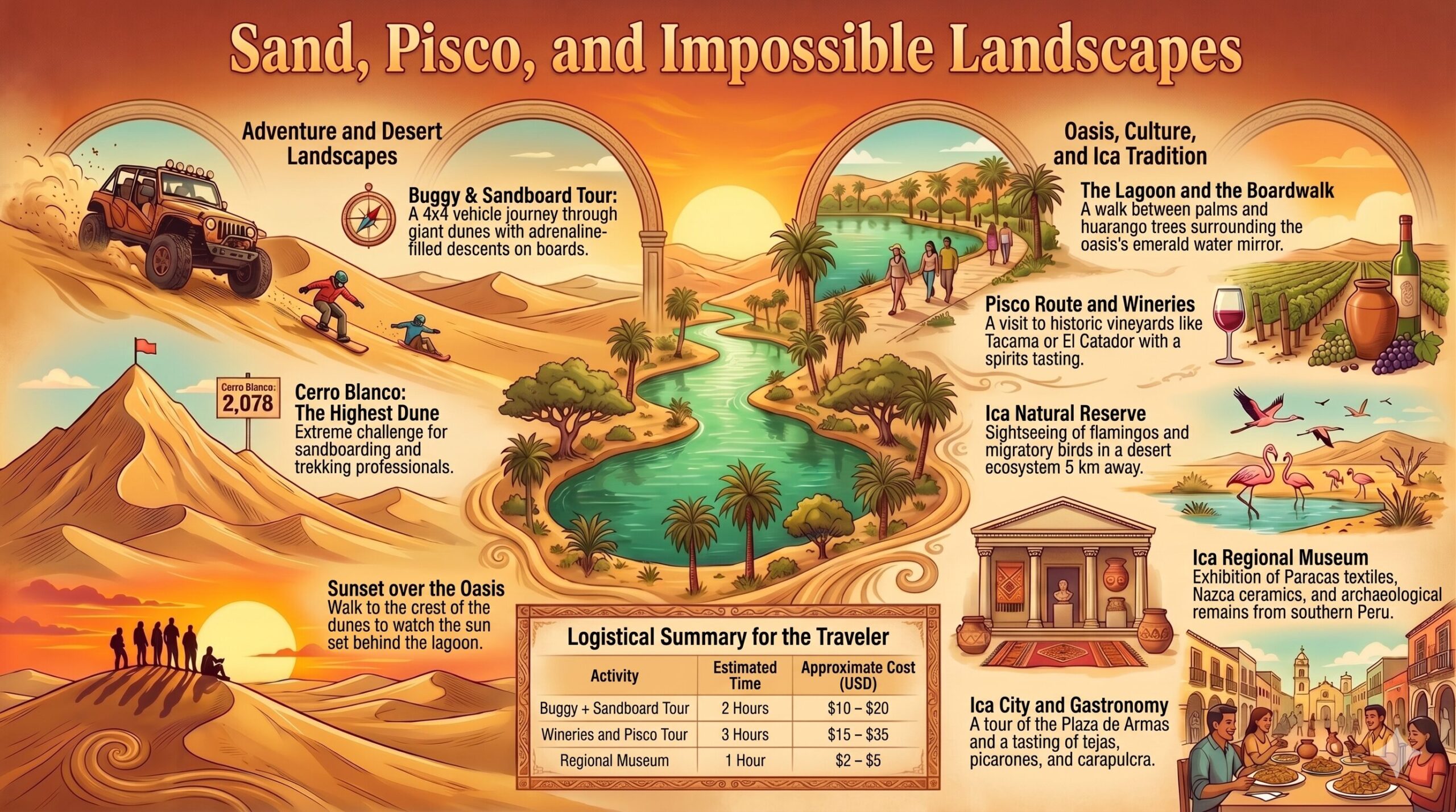 Huacachina Information Infographic